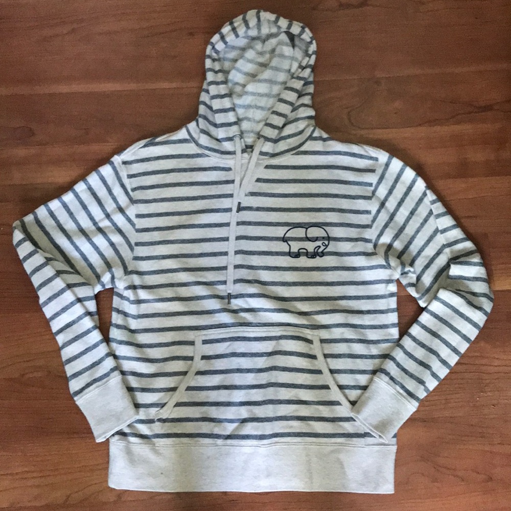 Ivory Ella Gray Heather Striped Hoodie